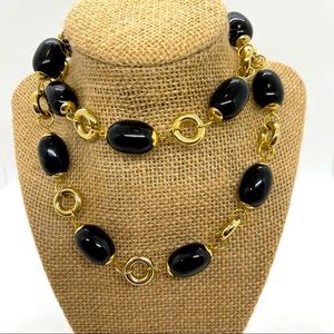 Vintage Gold and Black Necklace